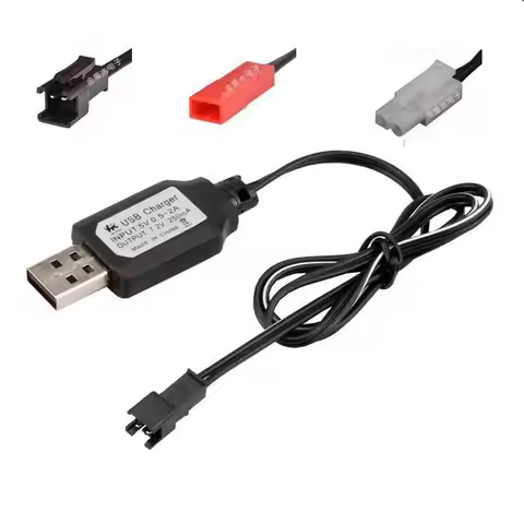 USB charger with SM/JST/TAMIYA Plug for 3.6V 4.8V 6.0V 7.2V 9.6V Ni-CD/Ni-MH rechargeable battery 2p