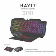 HAVIT HVKB-KB889CM 3 in 1 Multi-Function Backlit Wired Keyboard, Wired Mouse and Mouse Pad Gaming Combo
