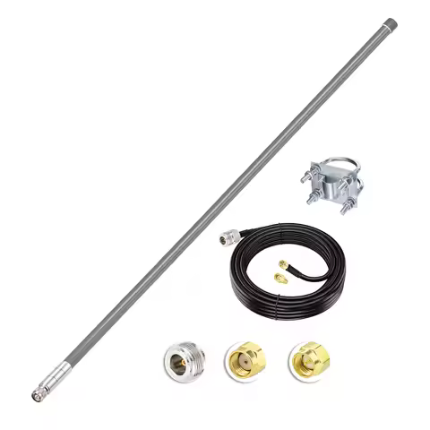 Superbat 8dbi 43.3inch 915MHz Lora Antenna+10ft ALSR240 Low Loss Cable for Helium HNT Miner Hotspot 