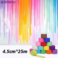 DREAMFOREST 1Pc 4.5*25m Color Crepe Paper Streamers Tissue Paper Roll Flower Craft Making Birthday W