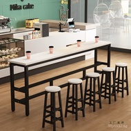 Commercial Long Bar Table Simple High Bar Table Bar Counter Small Bar Table and Chairs Wall-Mounted 