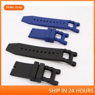 28mm Black Blue Rubber Watch Band Strap FOR INVICTA SUBAQUA NOMA III 6043