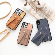 後殼可更換卡袋和皮帶【收縮皮革】卡片收納架 JS13K