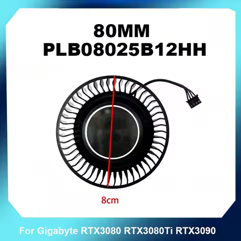 80MM PLB08025B12HH DC12V 2.50A 4Pin Turbo Blower GPU Cooling Fan Replacement For Gigabyte RTX3080 RT