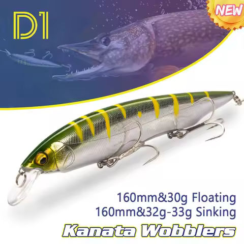 D1 Flat-sided Jerkbait 160mm 30g Floating Wobblers of Pike Sea Fishing Depth 0.8 - 1.2m Sinking Lure