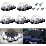 5X Clear Cab Marker Roof Running Lights with 5X White T10 LED Light Bulbs Assembly Compatible with F