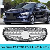 For Mercedes Benz C117 W117 CLA  2014- 2019 Sport Upgrade Inlet Mesh Front Grille Bumper Radiator Gr