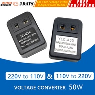 【Same Day Delivery】【220V To 110V/110To220V】Voltage Converter 50W AC 220V To 110V Transformer Power C