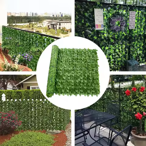0.5x0.5m Artificial Fence Leaves Multifunctional Artificial Hedge Wall Landscaping Fake Leaves Outdo