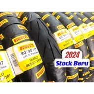 COMBO SET PIRELLI 2024 TAYAR 70/90 80/90-17 TYRE LC135 Y15 Y150 Y125 RS150 RS Y16 DIABLO ROSSO SPORT