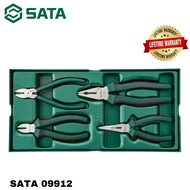 SATA 09912 4PCS PLIERS TRAY SET / LONG NOSE PLIERS / DIAGONAL CUTTING PLIERS / LINESMAN PLIERS / PLA
