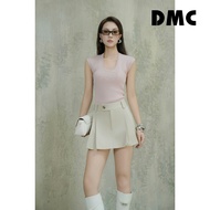 DMC Beige Pleated Khaki Mini Skirt (Beige Pleated Khaki Mini Skirt)