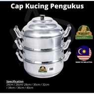 Kucing ALUMINIUM Steam Pot Periuk Kukusan 30-40cm Steamer Pot Pengukus Kukusan Cap Kucing Pengukus 2