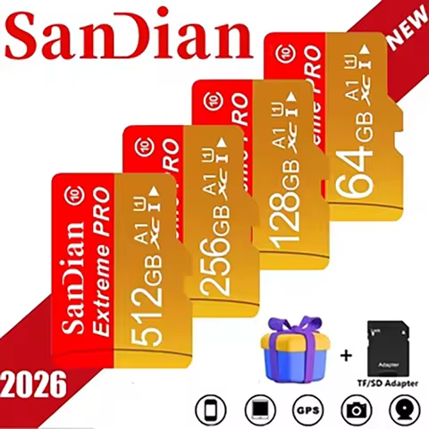 Class 10 Memory SD Cards USB Adapter SD Memory Cards 512GB 256GB High Speed Micro TF/SD Card For Mob