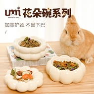 Bunny Food Bowl Flower Bowl Large Capacity Ceramic ins Style Rabbit Bowl Food Bowl Delicate Anti-Cut