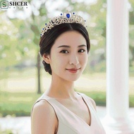 SHCER Baroque Crown, Vintage Golden Queen Tiara Crown, Temperament Elegant Shiny Alloy Ancient Greec