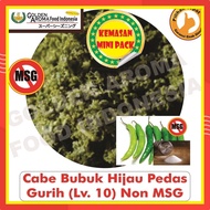 HIJAU Savory Spicy Green Chili Powder Level 10 Non MSG 50Gr Green Chili Powder Level 10 Non MSG Food