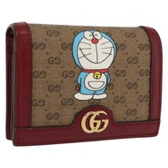 GUCCI Micro GG Supreme哆啦A夢錢包 PVC 米色 金色 647788 正品 165954SAM