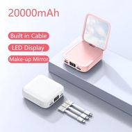 20000mAh Mini Power Bank with USB Type C Cable External Battery Charger for iPhone Samsung Xiaonmi Powerbank