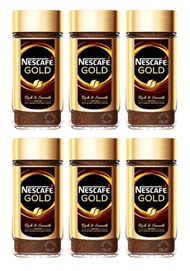 Nescafe Gold Instant Arabica Ground Coffee - Rich & Smooth 200g x 6 Bottles