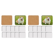 (ZKTI) 24 Pcs Sublimation Square Coaster Blanks Bulk MDF Blanks Hardboard Cork Coasters Blank MDF Co