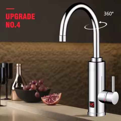 Electric Water Heater 220V Tankless Kitchen Faucet Mixer Tap 2-in-1 Flowing Water Heating System Ele