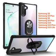 Phone Case For Samsung S9 Plus S9 Samsung S8 Plus S8 Samsung S10 Plus S10 Samsung S10 Lite Heavy Duty Transparent Acrylic Magnetic Ring Kickstand Cover