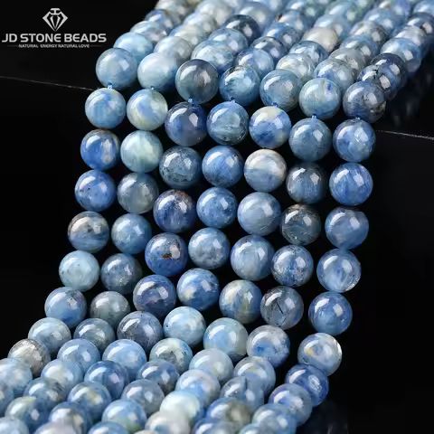 1A Natural Stone Kyanite Bead Round Loose Spacer Gemstone Bead for Jewelry Making DIY Bracelet Neckl