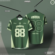 Unique Nation Streetwear Jersey Shirt - Numeric Print Casual Round-Neck