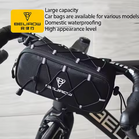 2.1/4.3L Bicycle Handlebar Bag Large Capacity Storage Front Tube Bag Basket Pack Cycling Accessories