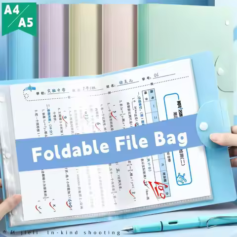New A5 To A4 File Folder Waterproof Large Capacity File Bag Foldable File Contract Folder School Off