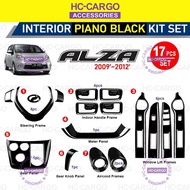 Perodua Alza 2009 - 2012 Piano Glossy Black 17PCS Interior Decoration Accessories Frame Cover