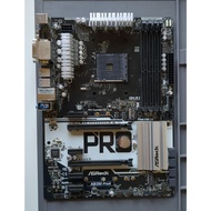 Old Asrock AB350 Pro4 motherboard. Mainboard Asrock B350 Pro4 disassembled