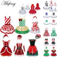 Elfs Girls Christmas Costume Santa Claus Ballet Dancewear Sleeveless Figure Ice Skating Dress Leotar