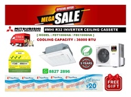 MHI R32 Ceiling Cassette 36000 BTU + FREE NTUC VOUCHER + FREE Delivery + FREE Consultation Service + FREE Warranty