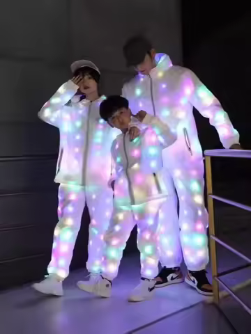 Led Lights Colorful Luminous Clothes Flash Clothes Men And Women Suits Bar Stage Flash Cool Bundy Cl