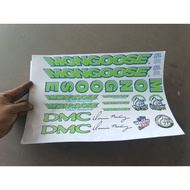 DECAL MONGOOSE BMX FULL SET FRAME OSBMX OLDSCHOOL DECAL STICKER BMX MONGOOSE DMC CUTTING STICKER BMX