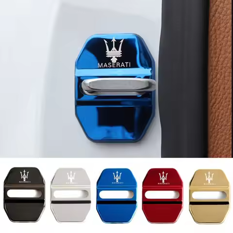 Car Door Lock Emblem Case Stickers Protection Covers for Maserati Ghibli Levante Quattroporte Auto L