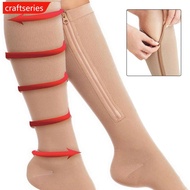 CRAFTSERIES Compression Zip Sox Socks Stretchy Leg Support Zipper Medical Socks Open Toe Zipper Stoc