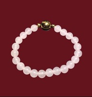 泰國 佛牌 金色力泥符珠配粉晶手串