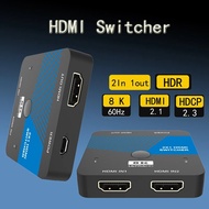 Video Switcher Adapter TV Box Switch Game Live Screen Splitter 2In1 Out HDMI-Compatible Switcher HDMI-Compatible Splitter 8K60hz New Bluetooth dual-mode