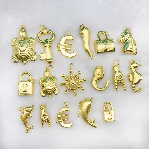 Pendant with Necklace For Women Men 24k Gold Plated Copper 33 Designs Wholesale Fashion Jewelry For 