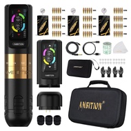 Ambition Seher Wireless Tattoo Machine Pen Kit 2.2-4.2mm Adjustable Stroke 2400mAh Capacity Battery
