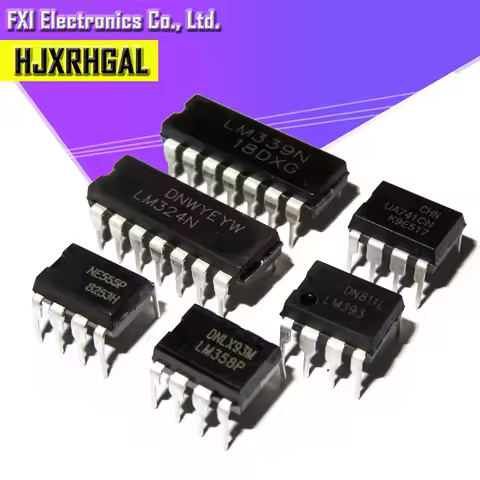 20PCS UA741 LM324 LM393 LM339 NE555 LM358 DIP LM358N LM324N LM339N LM393N NE555P UA741CN LM386N LM56