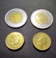 Canada Australia 2 Dollars Coins Sell In Set of 4 Pieces