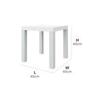 KitchenZ 1.3FT Side Table Wood White/Natural Oak Meja Sisi (40x40x40cm) - 1909
