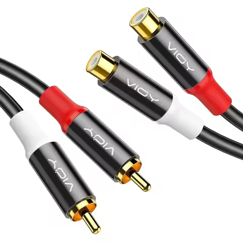 RCA Extension Cable 2RCA Male To 2RCA Female Splitter Cable RCA Stereo Audio Cable for Amplifier Spe