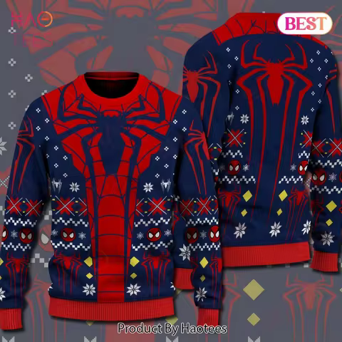 2026 New Spider Gwen Marvel Superhero Christmas Spider Universe Edge Ugly Sweater Men Autumn Winter 