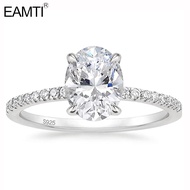 EAMTI 3CT 925 Sterling Silver Engagement Rings Oval Cut Cubic Zirconia CZ Wedding Promise Rings Stun