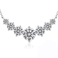 Moissanite Pendant Necklace for Women | 925 Sterling Silver D Moissanite Diamond Heart Necklace Gift